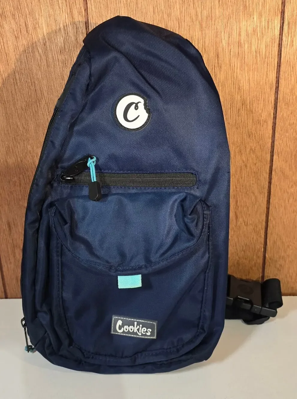Cookies Smell Proof Sling Backpack Crossbody Shoulder Bag Blue Adjustable Strap